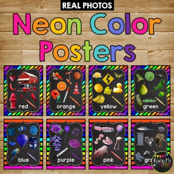 Color Posters and Signs Bright Neon and Chalkboard Classroom Decor