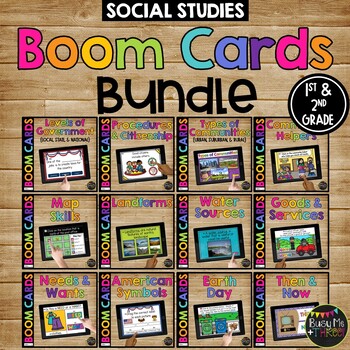 1st & 2nd Grade SOCIAL STUDIES Boom Cards™ BUNDLE Distance Learning