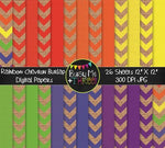 LARGE Rainbow Chevron Burlap Digital Papers {Commercial Use Digital Graphics}