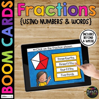 Distance Learning Fraction Game for 2nd Grade Digital BOOM CARDS™