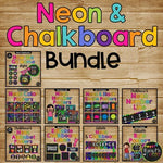 NEON & Black CHALKBOARD Classroom Decor GROWING BUNDLE