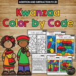 Kwanzaa Color by Code {Addition & Subtraction to 20} Mystery Pictures