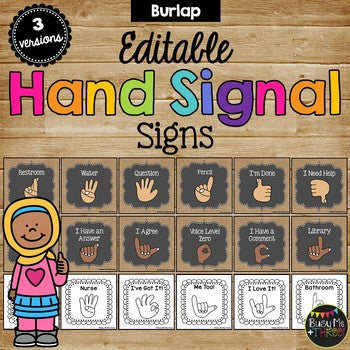 Editable Burlap & Chalkboard Labels