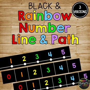Classroom Decor Number Line & Number Path Rainbow and Black {-100 to 300}