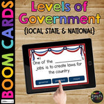 Levels of Government BOOM CARDS™ Local, State, and National | Distance Learning