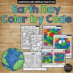 Color by Code Earth Day Math Activities {Addition & Subtraction to 20}
