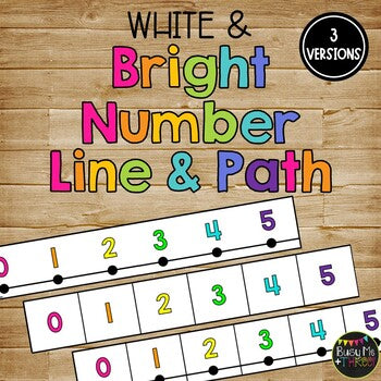 Classroom Decor Number Line & Number Path BRIGHT AND WHITE {-100 to 300}