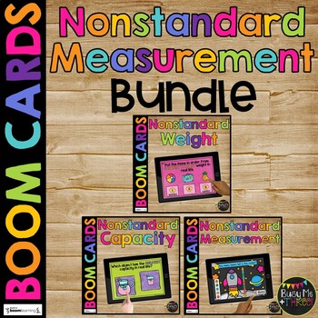 Nonstandard Measurement BUNDLE BOOM CARDS™ Distance Learning Kinder First Grade