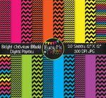 SMALL Bright Chevron {BLACK} Digital Papers {Commercial Use Digital Graphics}