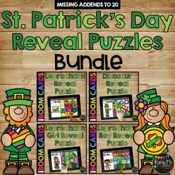 St. Patrick's Day Boom Cards™ Mystery Picture Reveal Puzzle Missing Addends