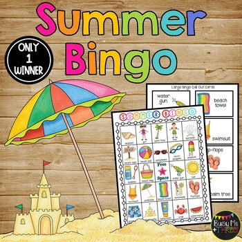 SUMMER BINGO Game End of the Year | 25 Different Bingo Cards