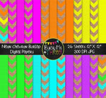 Large NEON Chevron Burlap Digital Papers {Commercial Use Digital Graphics}