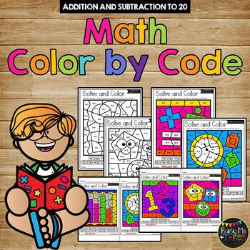 Back to School Activities MATH Color by Code {Addition & Subtraction to 20}