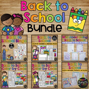 Back to School Activities BUNDLE Games, Bingo, No Prep Worksheets, Glyph & More