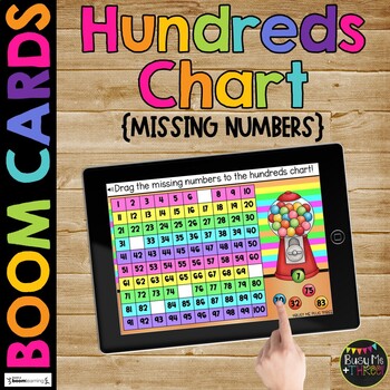 Hundreds Chart Ordering Numbers to 100 BOOM CARDS™ Digital Learning Game