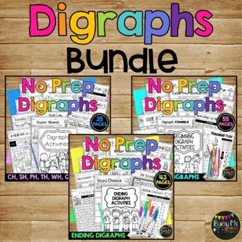 Digraph Worksheets No Prep Printables Word Study Phonics Word Work Activities