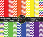 SMALL Rainbow Chevron Digital Papers {Commercial Use Digital Graphics}