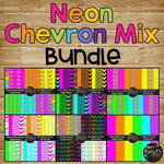 Neon Chevron BUNDLE Digital Papers {Commercial Use Digital Graphics}