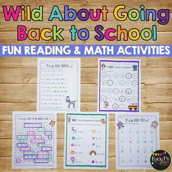 Back to School Worksheets and Activities, Math & Literacy, Crafty