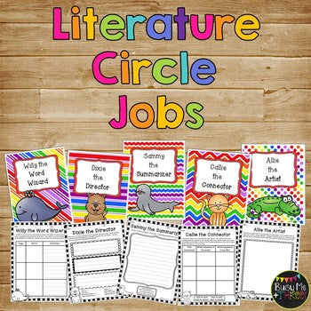 Literature Circle JOBS for 1st and 2nd Grade, Guided Reading Groups