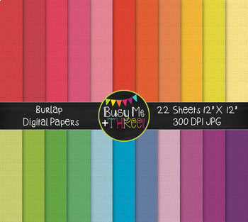 Digital Papers- Burlap Shades of Color {Commercial Use Graphics}