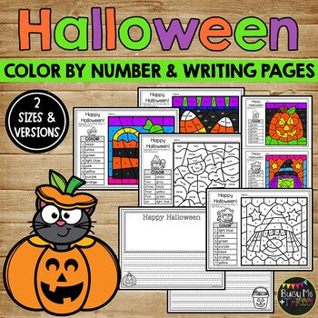 Halloween Math and Writing Activities and Worksheets No Prep