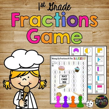 Fractions Activity for First Grade Fractions Game for Math Stations