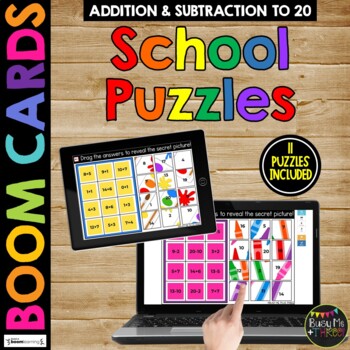 Back to School Boom Cards™ Digital Math Puzzles Mystery Pictures