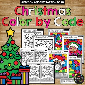 Color by Code Christmas Activities {Addition and Subtraction to 20}