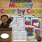 Color by Code Martin Luther King Math Activities {Addition & Subtraction to 10}