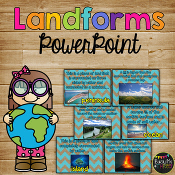 LANDFORMS PowerPoint, Real pictures, Quiz, Interactive