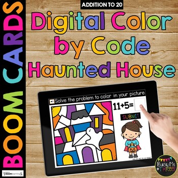 Boom Cards™ Halloween Color by Code HAUNTED HOUSE Digital Learning Activity