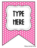 Editable Banners BRIGHT POLKA DOTS Rainbow