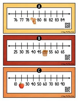 Number Line Missing Numbers Up to 200 {QR Codes}