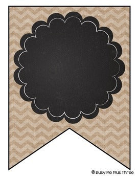 Editable Banners 40 Different Burlap and Chalkboard Pendants