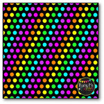 Neon Polka Dots on BLACK Digital Papers {Commercial Use Digital Graphics}