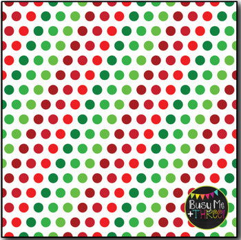 Christmas Digital Papers Classic Dots on White {Commercial Use Graphics}