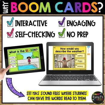 Weather and Seasons BOOM CARDS™ Science Digital Learning Game