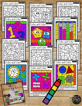 Back to School Activities MATH Color by Code {Addition & Subtraction to 10}