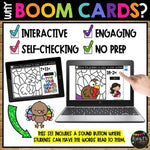 Thanksgiving Boom Cards™ TURKEY Digital Color by Code Distance Learning