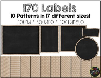 Editable Labels Burlap and Chalkboard Theme for Classroom {170 Labels}