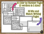 Spring Activities for Writing and Math | Color by Number and Writing Pages