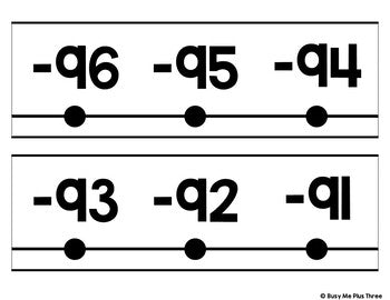 Classroom Decor Number Line LOW INK VERSION with BLACK NUMBERS {-100 to 250}
