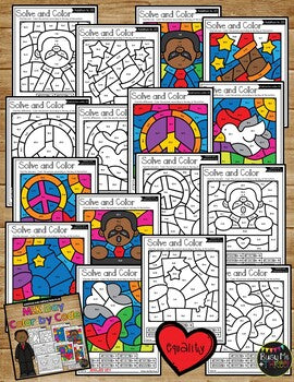 Color by Code Martin Luther King Math Activities {Addition & Subtraction to 20}