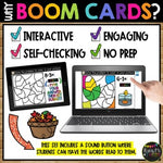 Boom Cards™ Fall Color by Code CORN Digital Learning Activity, Subtraction to 10