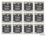 Editable Labels FUNFETTI & Chalkboard Chevron and Stripes {30 different labels}