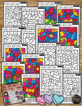 Color by Code Valentine's Day Math Activities {Addition & Subtraction to 10}