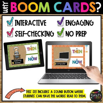 Then and Now BOOM CARDS™ Distance Learning Long Ago and Now Digital Cards