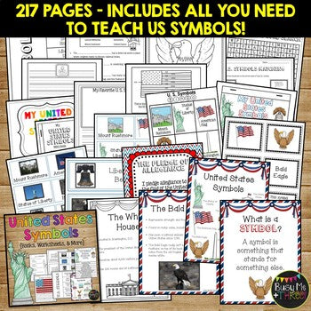 United States Symbols Mega Unit | Posters, Books, Activities, Worksheets | US