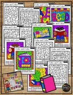 Back to School Activities READING Color by Code {Addition & Subtraction to 10}